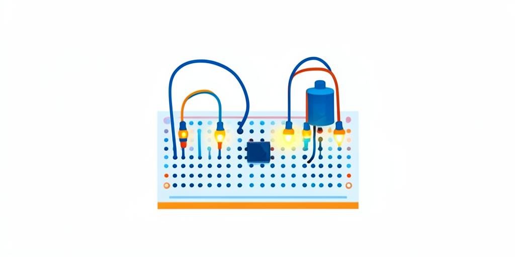 Ejemplo de un circuito con luces del material